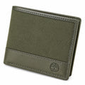 Portefeuille pliant 12 x 9.5 x 2 cm textile et similicuir vert kaki compact