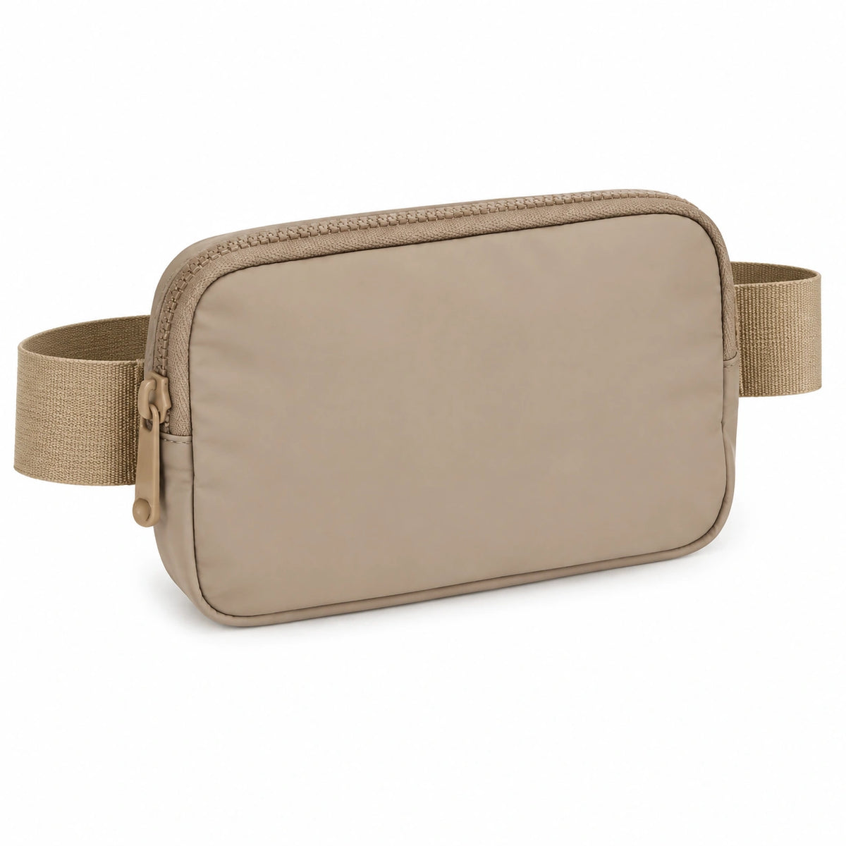 Sac banane 22 x 5 x 14 cm en polyester beige - pochette zippée ajustable