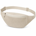 Sac banane 30 x 15 x 8 cm textile côtelé beige réglable