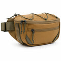 Sac banane 30 x 10 x 17 cm en polyester marron kaki à compartiments style utilitaire