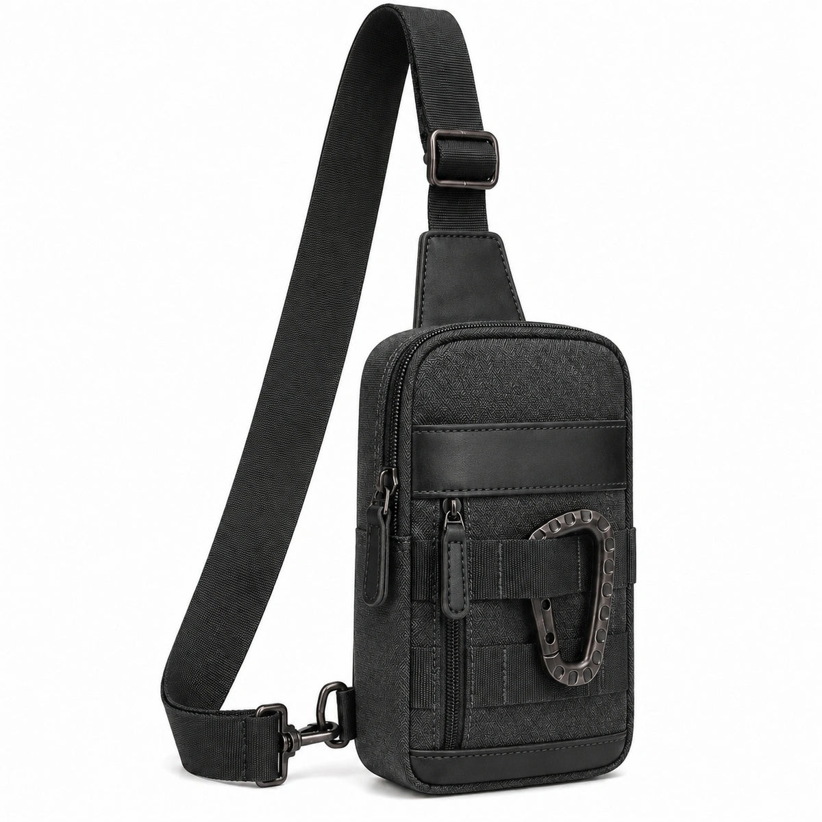 Sac bandoulière 18 x 7 x 30 cm noir en textile synthétique avec sangle réglable