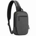 Sac à bandoulière 18 x 8 x 31 cm en polyester gris noir avec poches zippées style urbain
