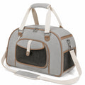 Sac de transport pour animal 45 x 28 x 30 cm en tissu gris avec maille et bandoulière