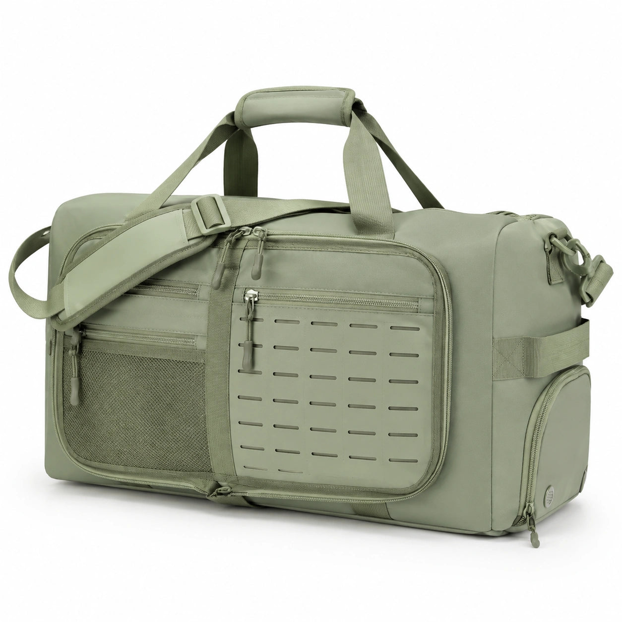 Sac de voyage 45 x 25 x 28 cm en tissu synthétique vert kaki à compartiments multiples