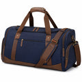 Sac de voyage 55 cm en tissu bleu marine et marron à bandoulière