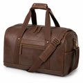 Sac de voyage 50 cm en matière synthétique marron à bandoulière style vintage