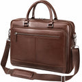 Sacoche ordinateur 40 cm en matière synthétique marron style professionnel
