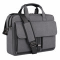 Sacoche ordinateur 42 cm textile gris - bandoulière réglable et rangements